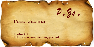 Pess Zsanna névjegykártya